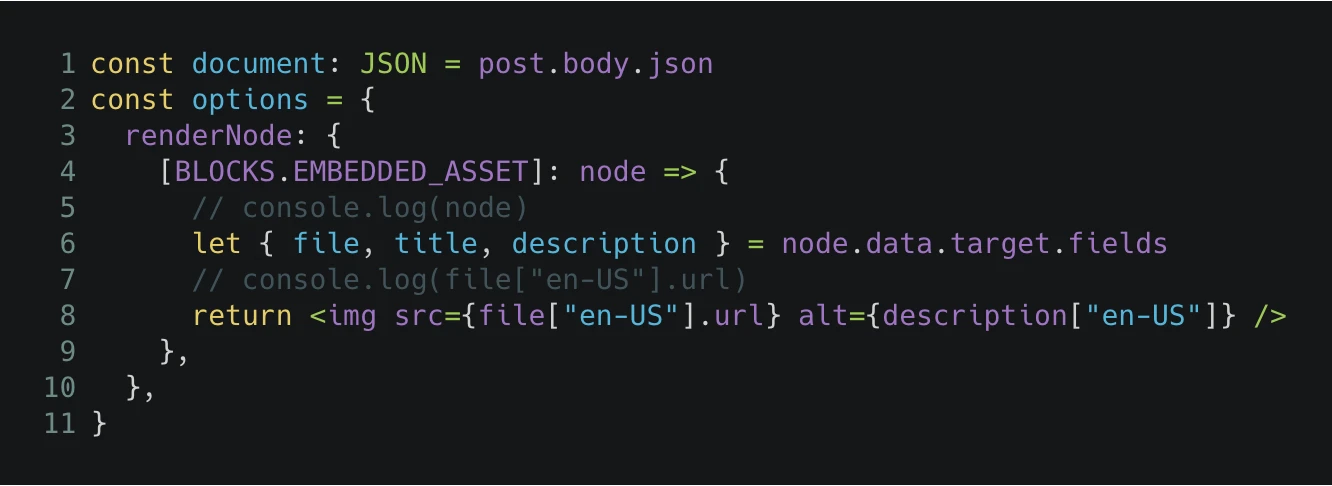 arguments that I passed to documentToReactcomponents
